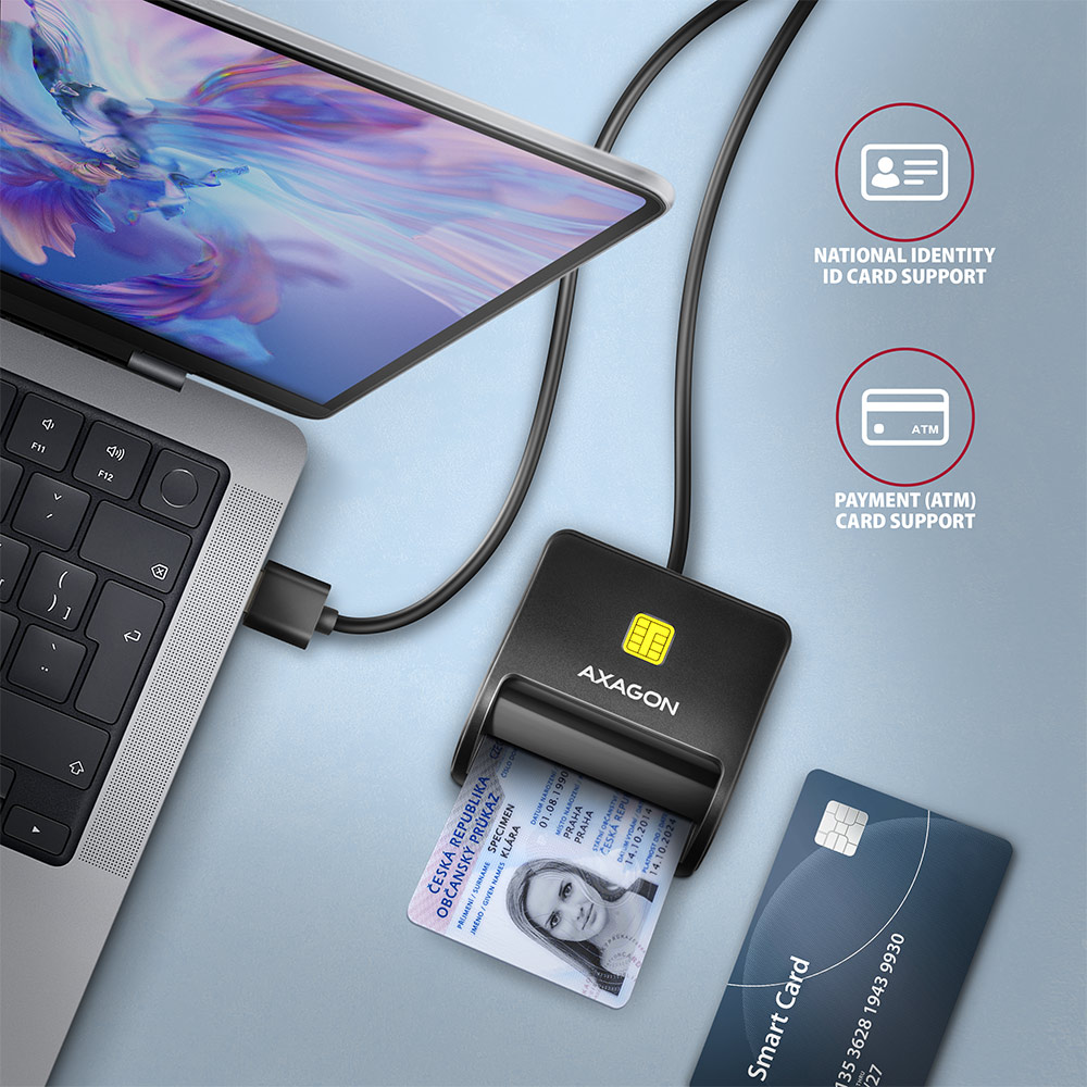 AXAGON CRE-SM3N, USB-A FLATREADER KULSO KARTYAOLVASO SMART CARD, KABEL 1.3M https://www.andreashop.sk/files/kat_img/2.jpg_OID_UKA1000901.jpg