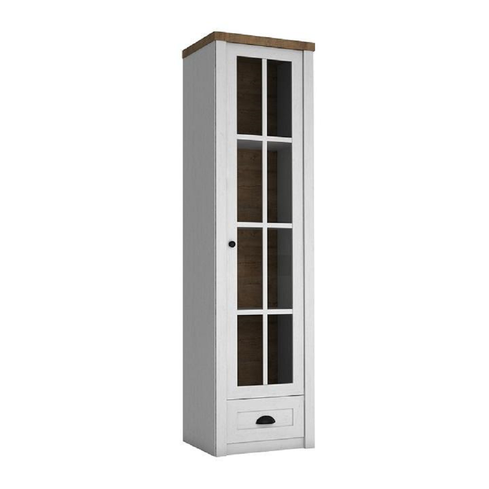 KONDELA Vitrines szekrény, sosna Andersen/tölgy lefkas, PROVANCE W1S https://obrazky.kondela.sk/Files/242160000/242160195/vitrina-provance.png
