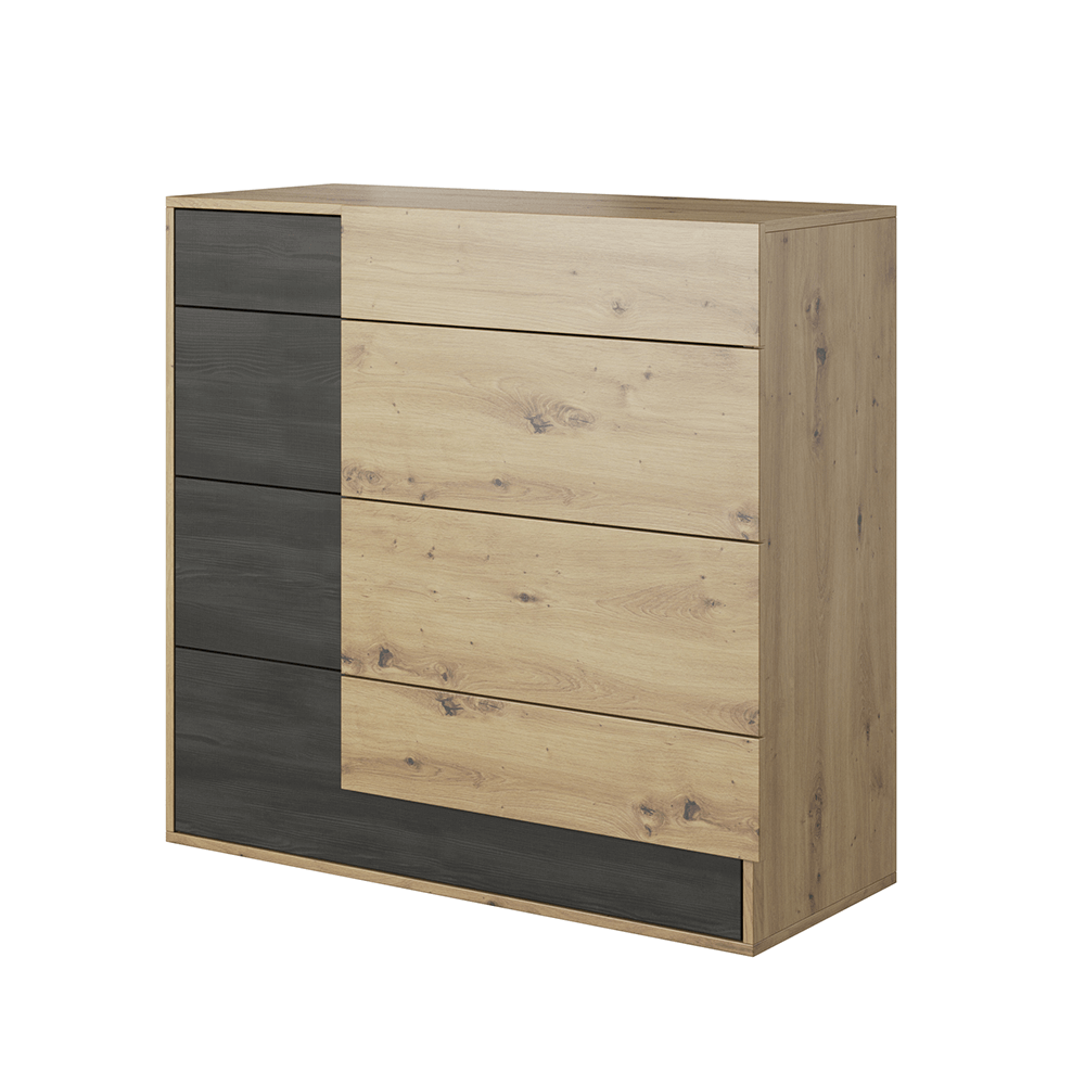 KONDELA Komód 4S, artisan tölgy/fekete norvég fenyő, BAFRA https://obrazky.kondela.sk/Files/811657000/811657741/komoda-4-s01.png