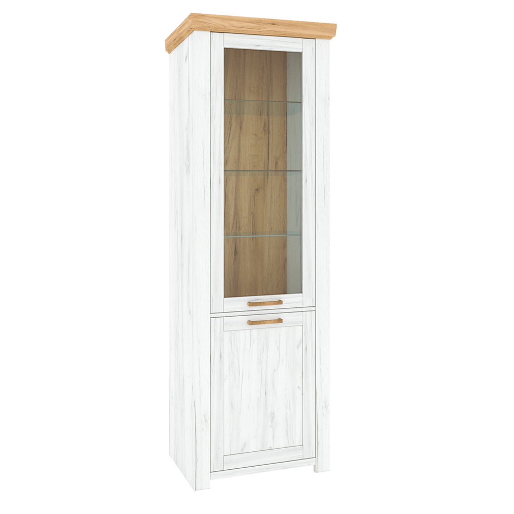 KONDELA Vitrin A, tölgy craft arany/tölgy craft fehér, SUDBURY https://obrazky.kondela.sk/Files/812230000/812230116/vitrina-a-01.png
