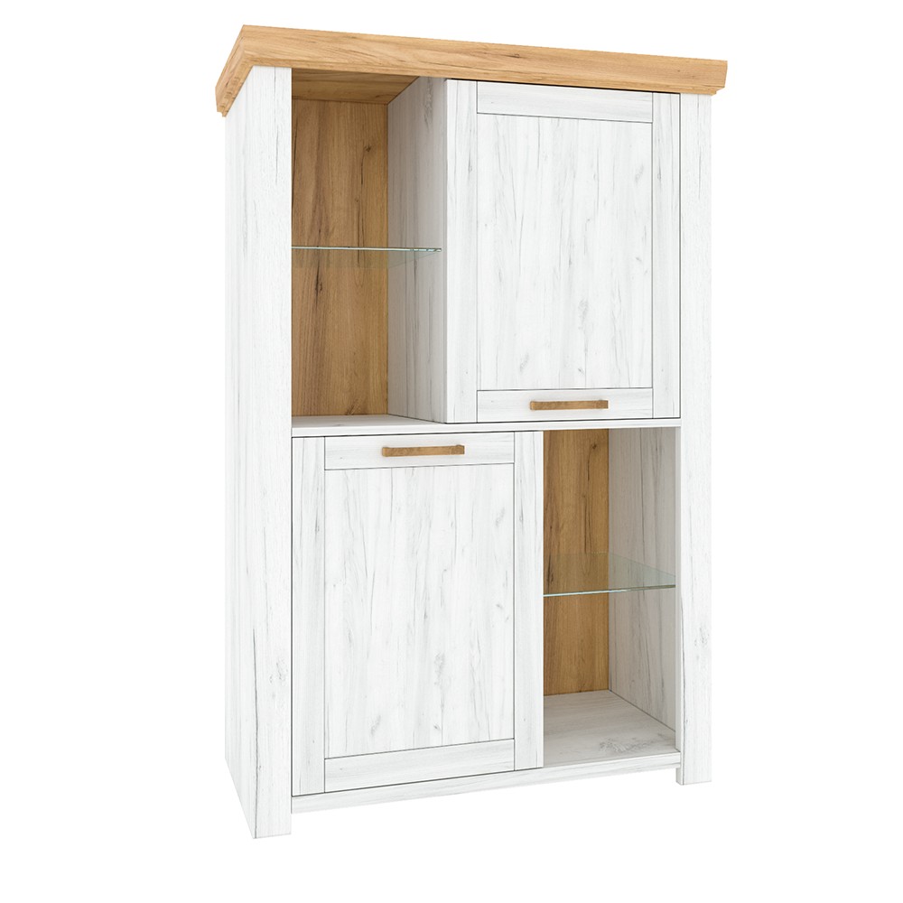 KONDELA Vitrin C, tölgy craft arany/tölgy craft fehér, SUDBURY https://obrazky.kondela.sk/Files/812230000/812230253/vtrina-c-01.png